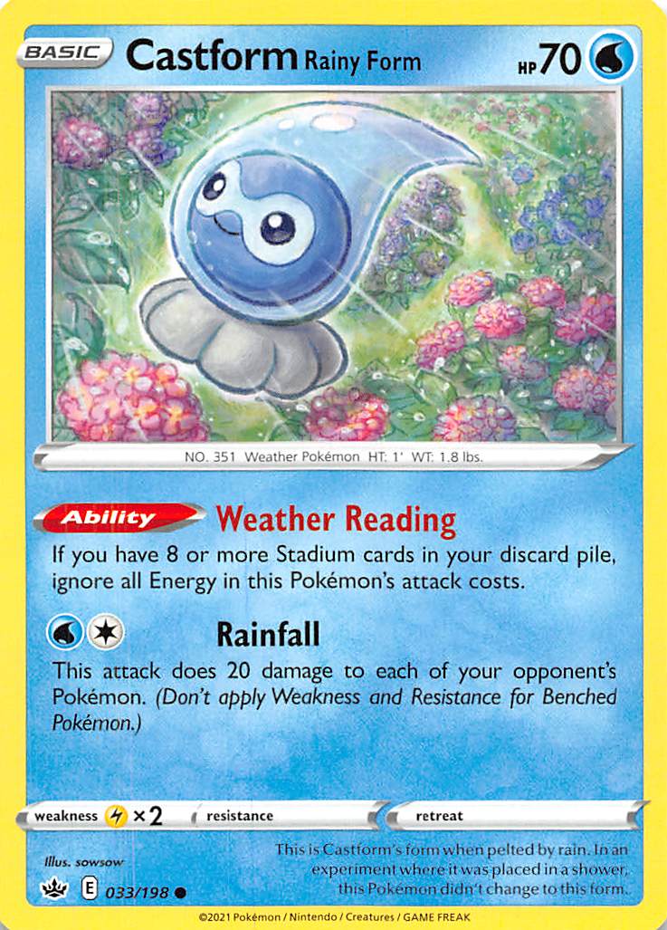 Castform Rainy Form (033/198) [Sword & Shield: Chilling Reign] | Gear Gaming Bentonville