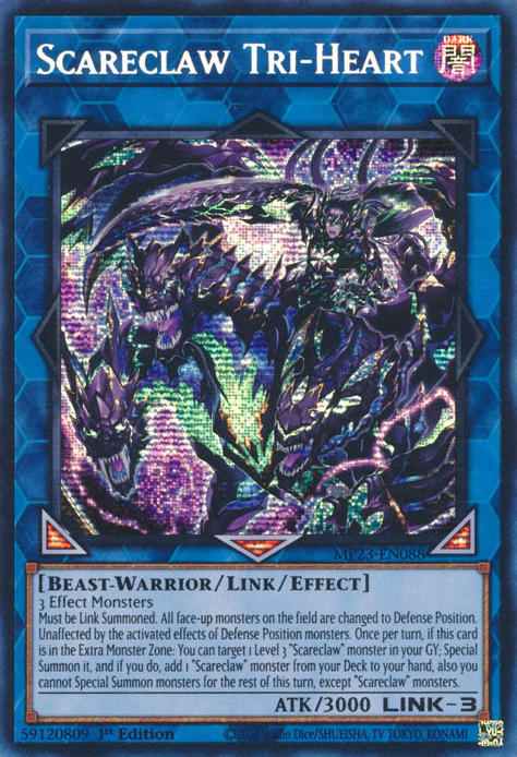 Scareclaw Tri-Heart [MP23-EN088] Prismatic Secret Rare | Gear Gaming Bentonville