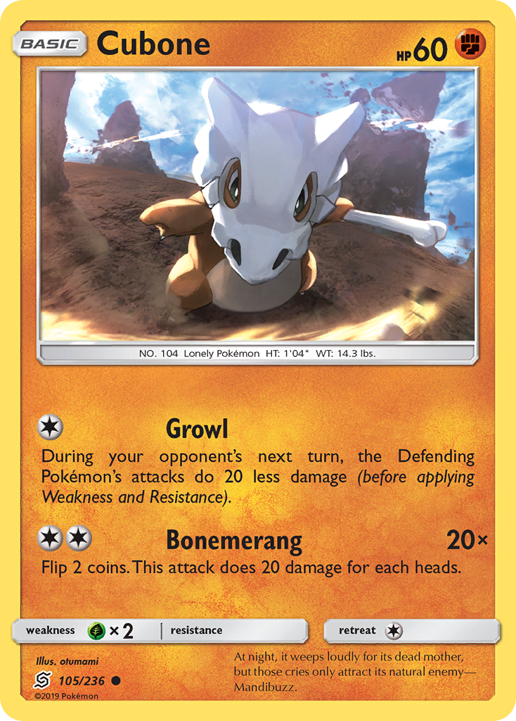 Cubone (105/236) [Sun & Moon: Unified Minds] | Gear Gaming Bentonville