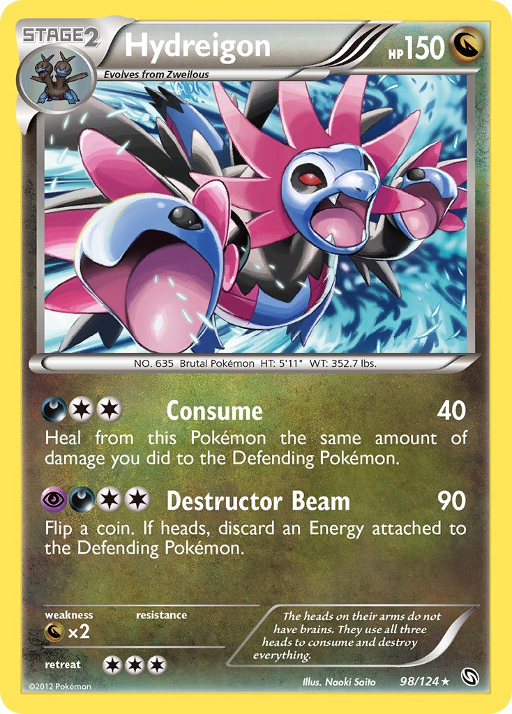 Hydreigon (98/124) (Cracked Ice Holo) (Theme Deck Exclusive) [Black & White: Dragons Exalted] | Gear Gaming Bentonville