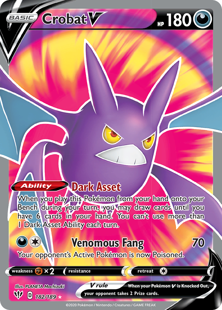 Crobat V (182/189) [Sword & Shield: Darkness Ablaze] | Gear Gaming Bentonville