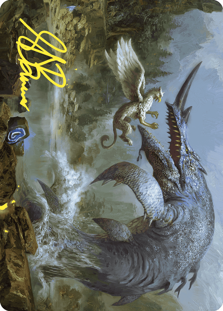Horned Loch-Whale Art Card (Gold-Stamped Signature) [Wilds of Eldraine Art Series] | Gear Gaming Bentonville
