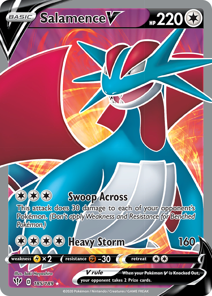 Salamence V (185/189) [Sword & Shield: Darkness Ablaze] | Gear Gaming Bentonville