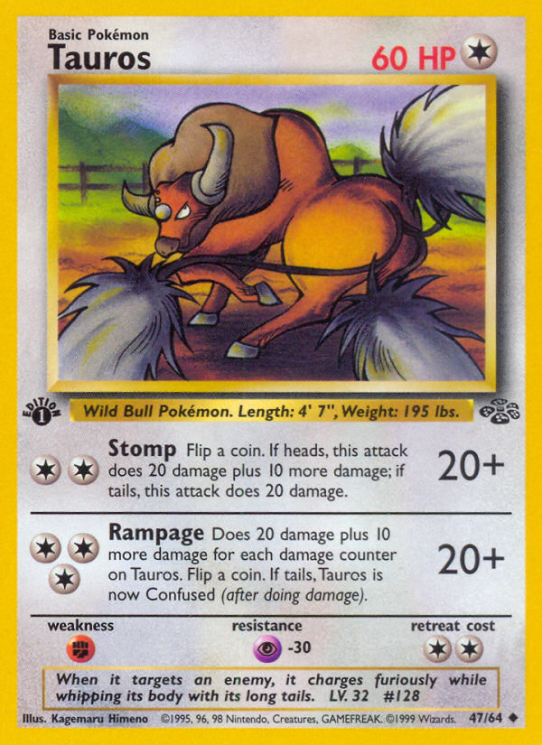 Tauros (47/64) [Jungle 1st Edition] | Gear Gaming Bentonville