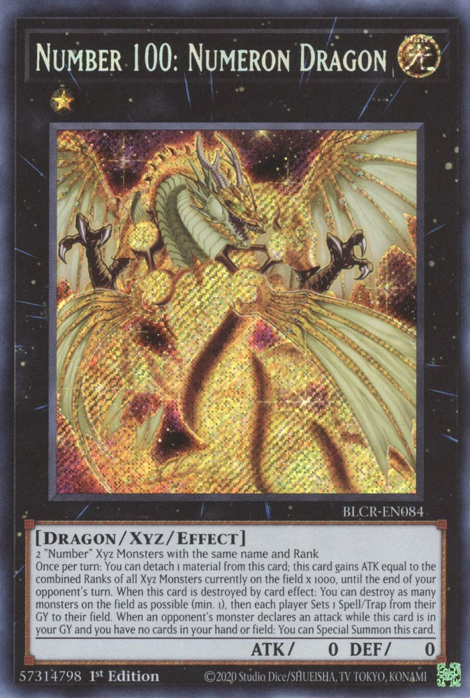 Number 100: Numeron Dragon [BLCR-EN084] Secret Rare | Gear Gaming Bentonville