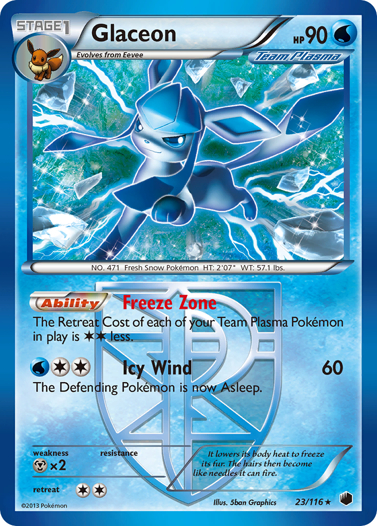 Glaceon (23/116) [Black & White: Plasma Freeze] | Gear Gaming Bentonville