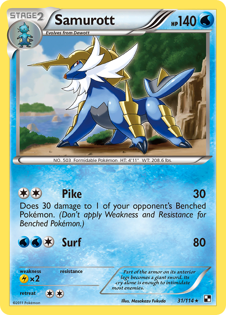 Samurott (31/114) [Black & White: Base Set] | Gear Gaming Bentonville