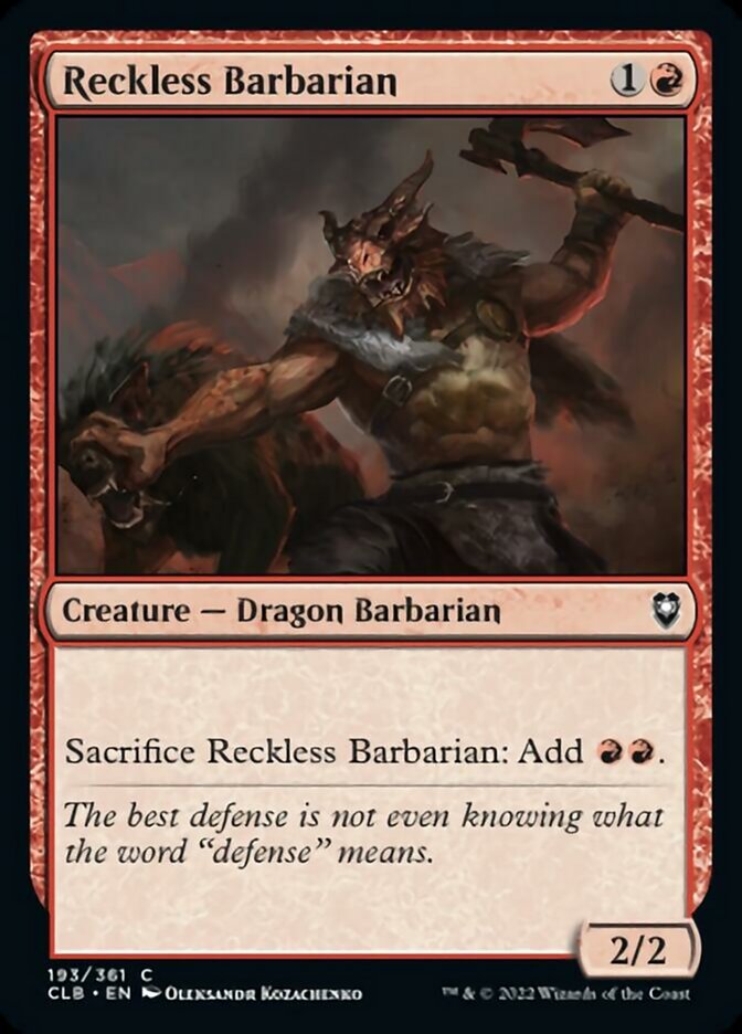 Reckless Barbarian [Commander Legends: Battle for Baldur's Gate] | Gear Gaming Bentonville