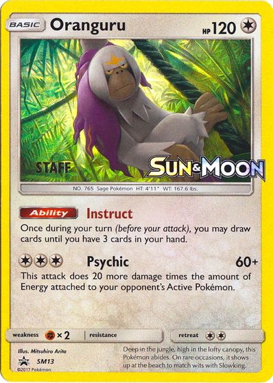 Oranguru (SM13) (Staff Prerelease Promo) [Sun & Moon: Black Star Promos] | Gear Gaming Bentonville
