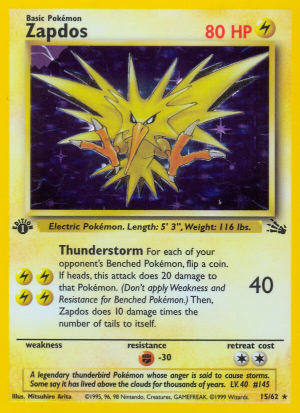 Zapdos (15/62) [Fossil 1st Edition] | Gear Gaming Bentonville