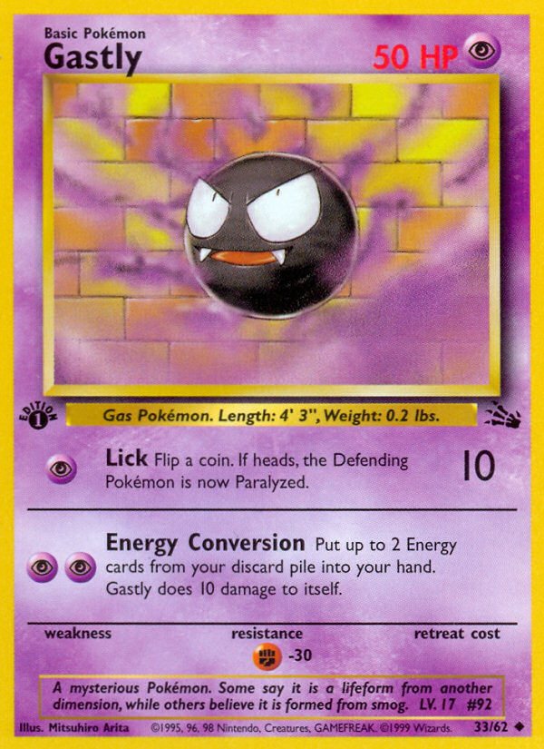 Gastly (33/62) [Fossil 1st Edition] | Gear Gaming Bentonville