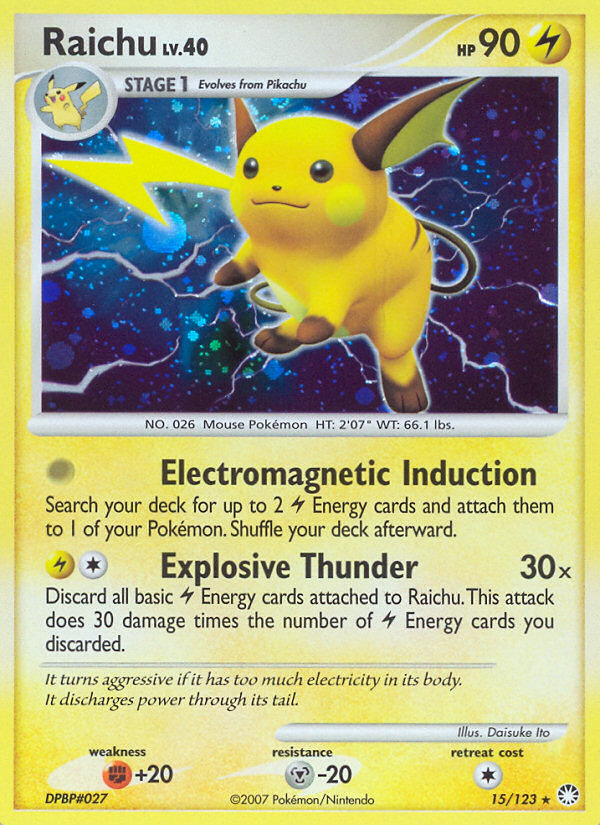 Raichu (15/123) [Diamond & Pearl: Mysterious Treasures] | Gear Gaming Bentonville