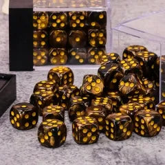 (Gold + Black) 12mm D6 block of 36 dice | Gear Gaming Bentonville