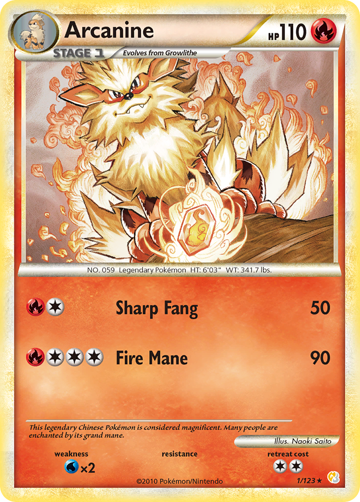 Arcanine (1/123) [HeartGold & SoulSilver: Base Set] | Gear Gaming Bentonville