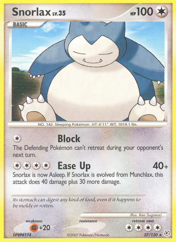 Snorlax (37/130) [Diamond & Pearl: Base Set] | Gear Gaming Bentonville