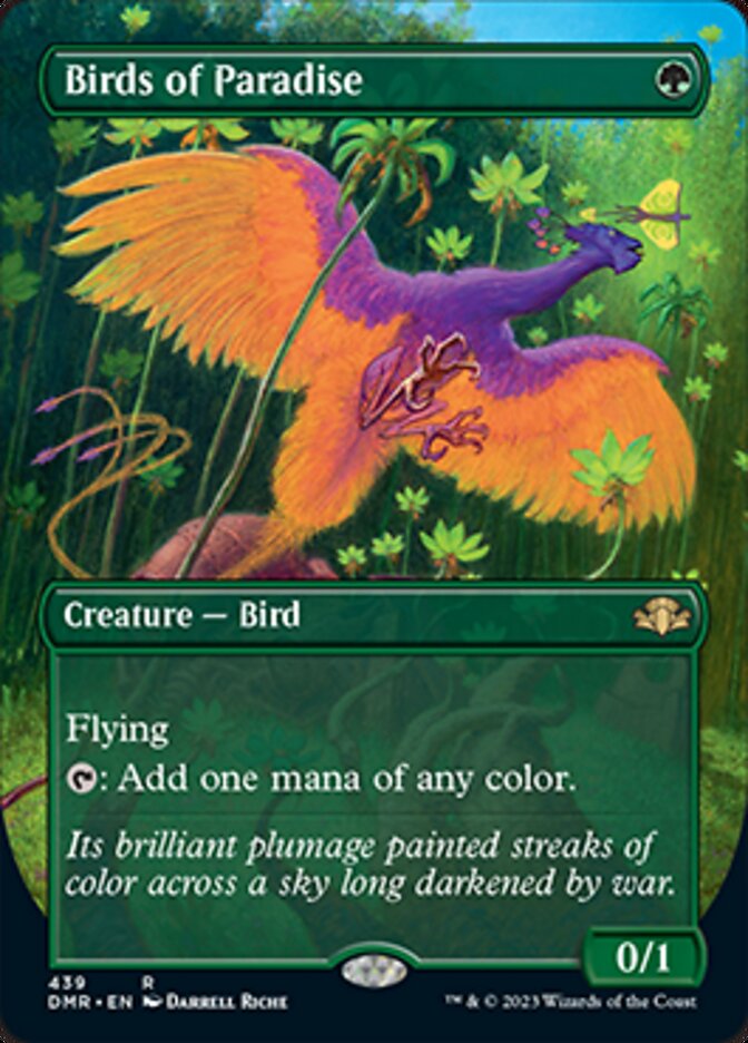 Birds of Paradise (Borderless Alternate Art) [Dominaria Remastered] | Gear Gaming Bentonville