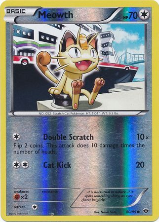 Meowth (80/99) (Mirror Reverse Holo) [Black & White: Next Destinies] | Gear Gaming Bentonville