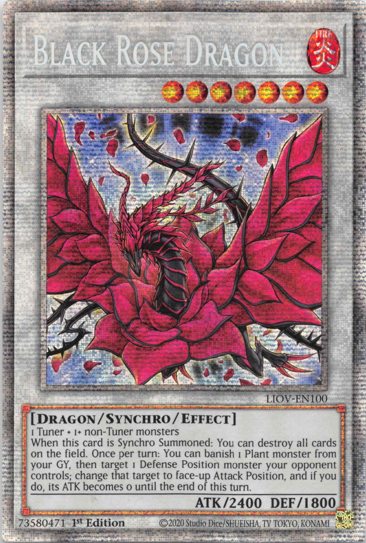 Black Rose Dragon [LIOV-EN100] Starlight Rare | Gear Gaming Bentonville