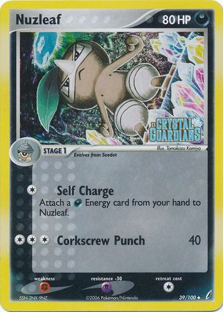 Nuzleaf (39/100) (Stamped) [EX: Crystal Guardians] | Gear Gaming Bentonville