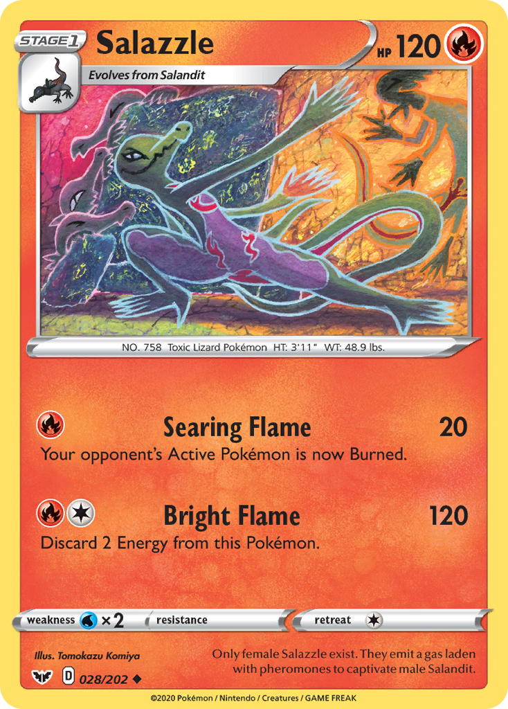 Salazzle (028/202) [Sword & Shield: Base Set] | Gear Gaming Bentonville