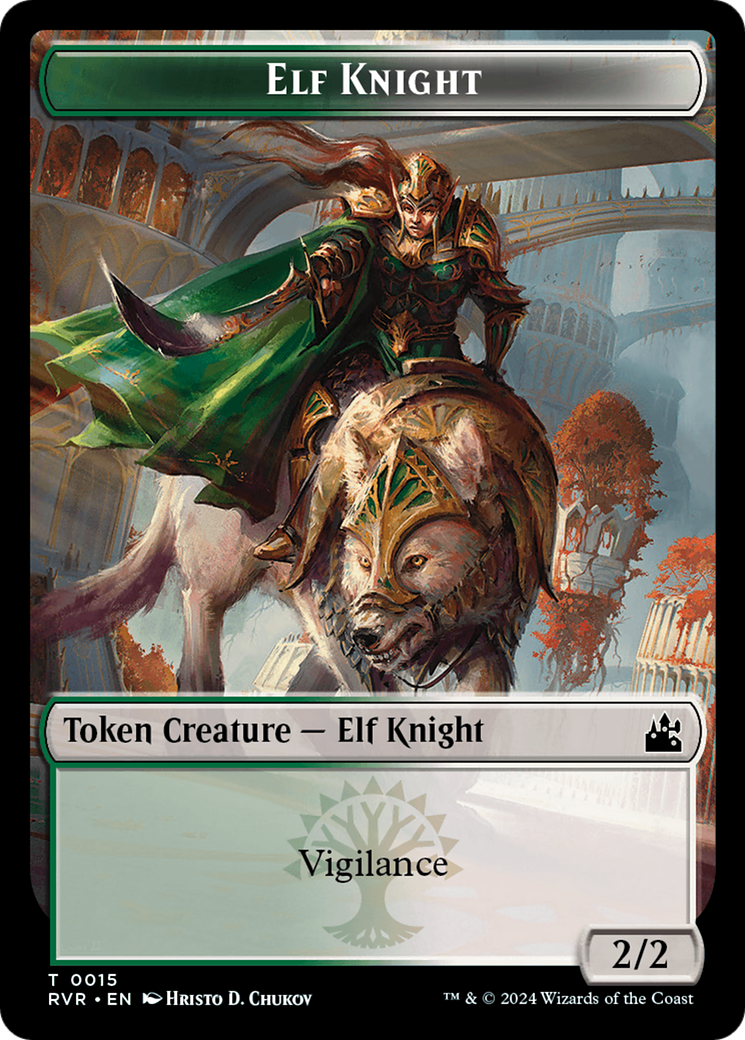 Elf Knight // Voja Double-Sided Token [Ravnica Remastered Tokens] | Gear Gaming Bentonville