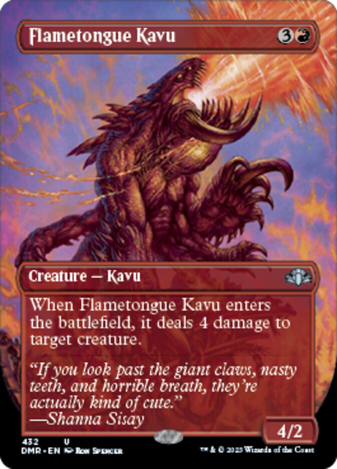 Flametongue Kavu (Borderless Alternate Art) [Dominaria Remastered] | Gear Gaming Bentonville