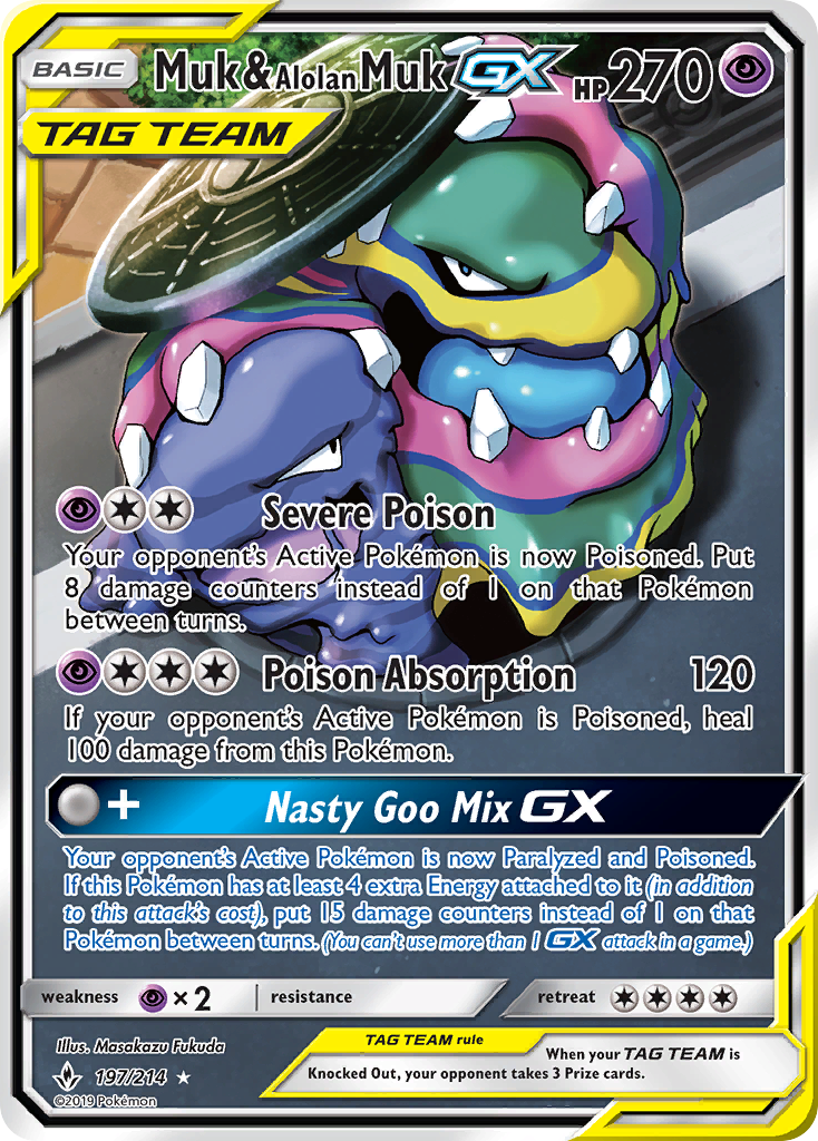 Muk & Alolan Muk GX (197/214) [Sun & Moon: Unbroken Bonds] | Gear Gaming Bentonville