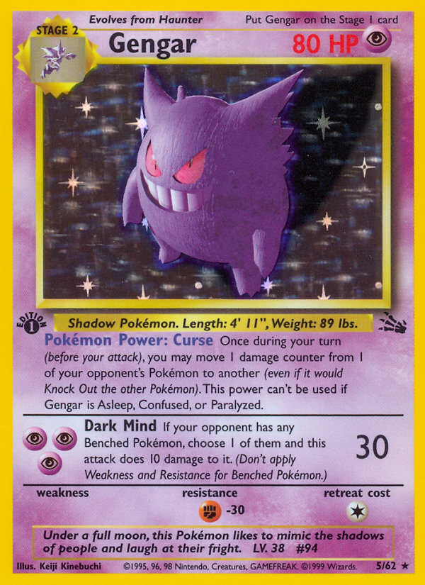 Gengar (5/62) [Fossil 1st Edition] | Gear Gaming Bentonville