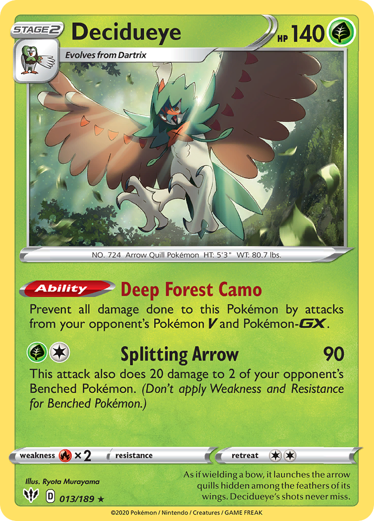 Decidueye (013/189) [Sword & Shield: Darkness Ablaze] | Gear Gaming Bentonville