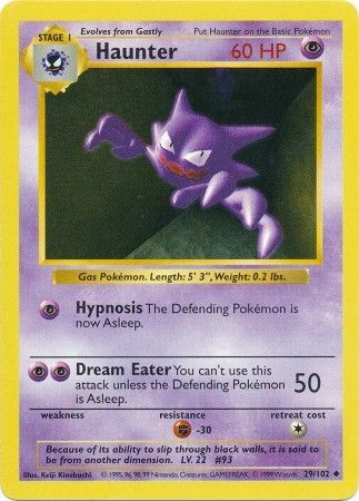 Haunter (29/102) [Base Set Shadowless Unlimited] | Gear Gaming Bentonville