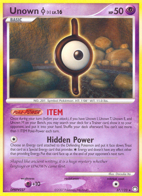 Unown I (37/123) [Diamond & Pearl: Mysterious Treasures] | Gear Gaming Bentonville