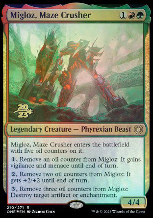 Migloz, Maze Crusher [Phyrexia: All Will Be One Prerelease Promos] | Gear Gaming Bentonville