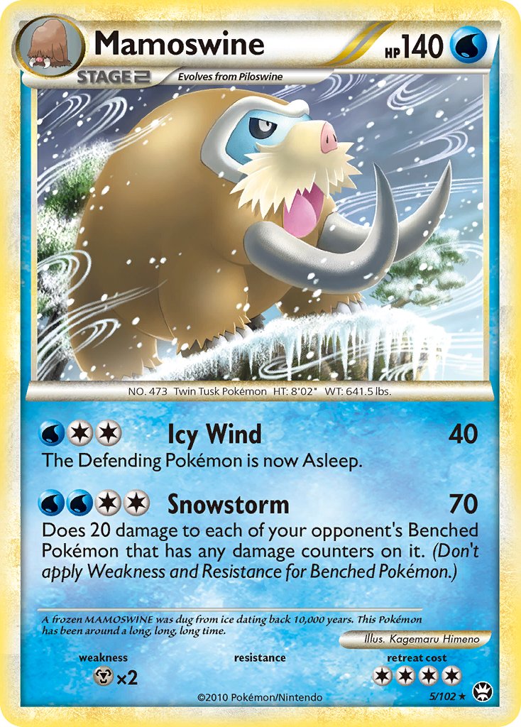 Mamoswine (5/102) (Cracked Ice Holo) (Theme Deck Exclusive) [HeartGold & SoulSilver: Triumphant] | Gear Gaming Bentonville