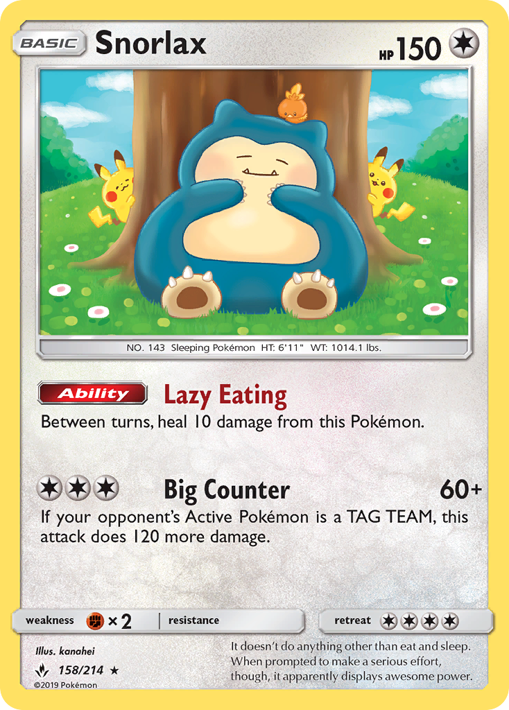 Snorlax (158/214) [Sun & Moon: Unbroken Bonds] | Gear Gaming Bentonville