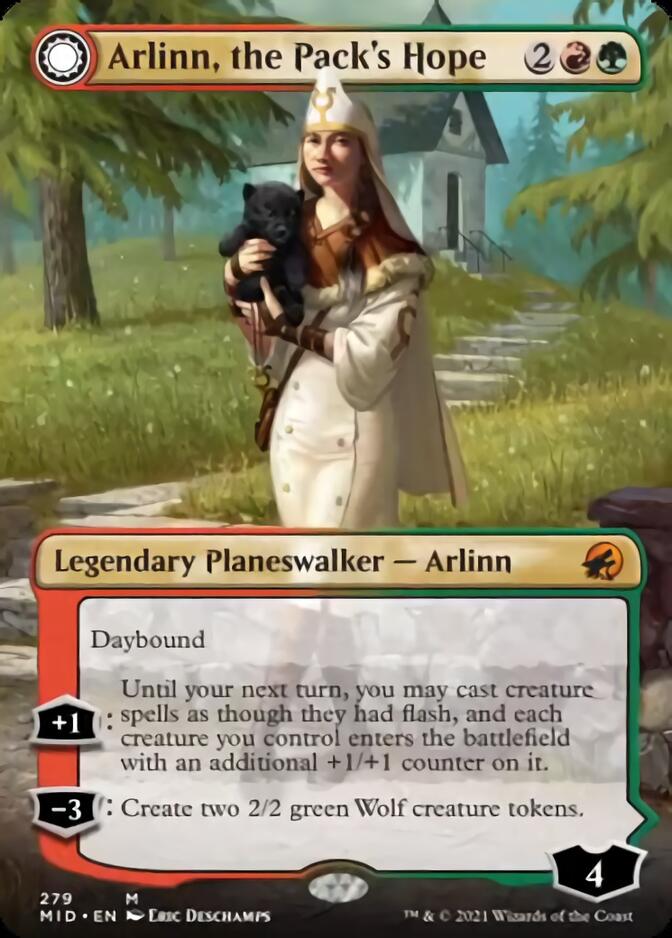 Arlinn, the Pack's Hope // Arlinn, the Moon's Fury (Borderless) [Innistrad: Midnight Hunt] | Gear Gaming Bentonville