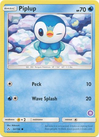 Piplup (32/156) (Deck Exclusive #11) [Sun & Moon: Trainer Kit - Alolan Sandslash] | Gear Gaming Bentonville