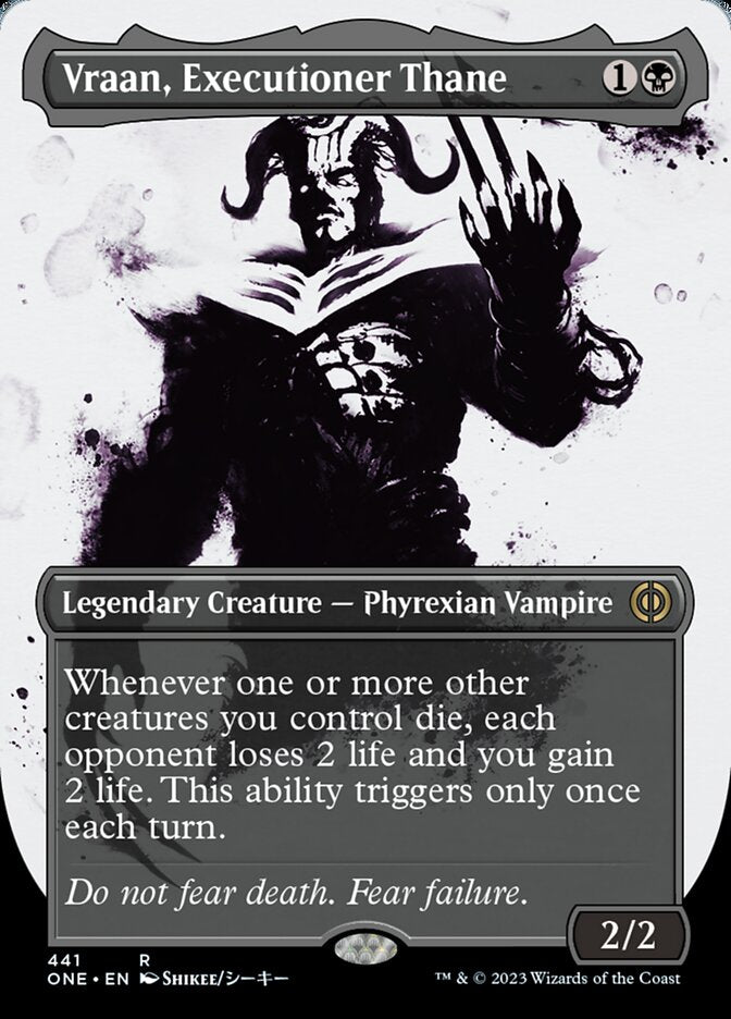 Vraan, Executioner Thane (Borderless Ichor Step-and-Compleat Foil) [Phyrexia: All Will Be One] | Gear Gaming Bentonville