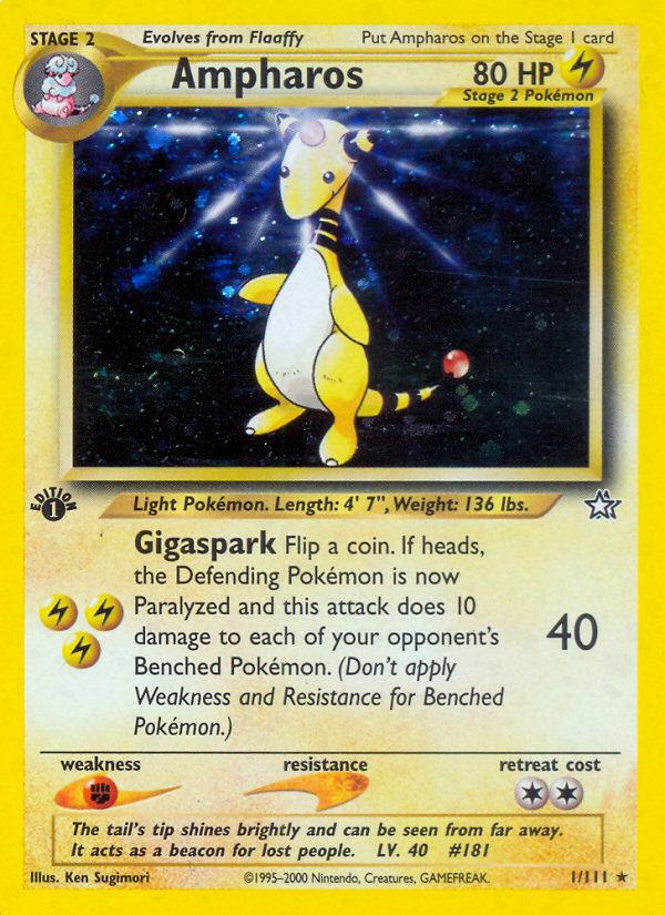 Ampharos (1/111) [Neo Genesis 1st Edition] | Gear Gaming Bentonville