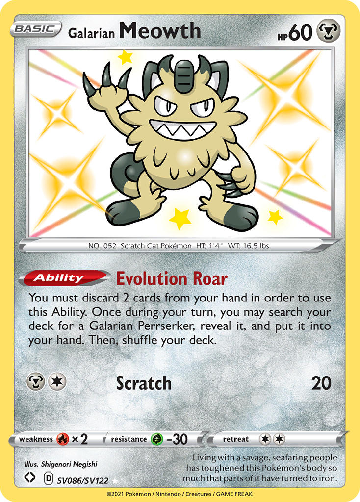 Galarian Meowth (SV086/SV122) [Sword & Shield: Shining Fates] | Gear Gaming Bentonville