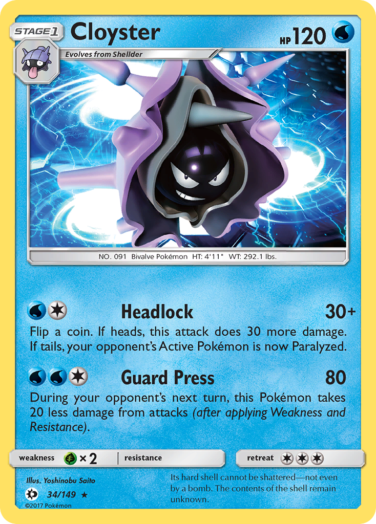 Cloyster (34/149) [Sun & Moon: Base Set] | Gear Gaming Bentonville