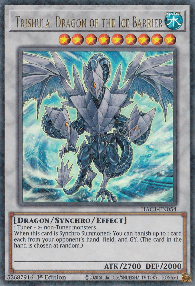 Trishula, Dragon of the Ice Barrier (Duel Terminal) [HAC1-EN054] Parallel Rare | Gear Gaming Bentonville