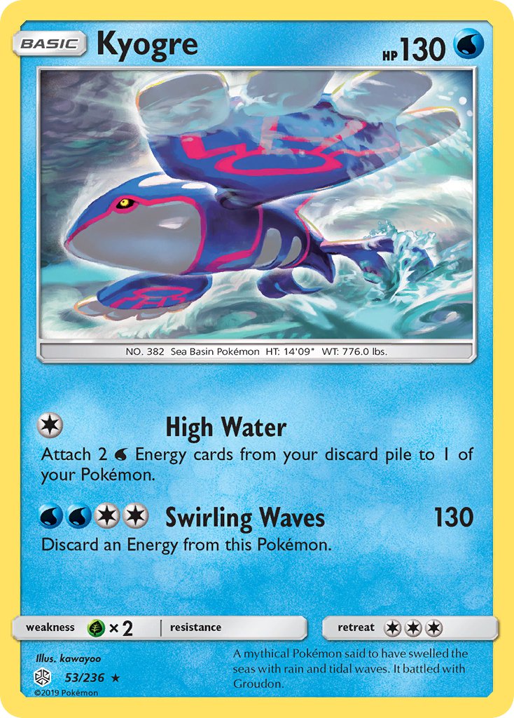 Kyogre (53/236) (Cracked Ice Holo) (Theme Deck Exclusive) [Sun & Moon: Cosmic Eclipse] | Gear Gaming Bentonville