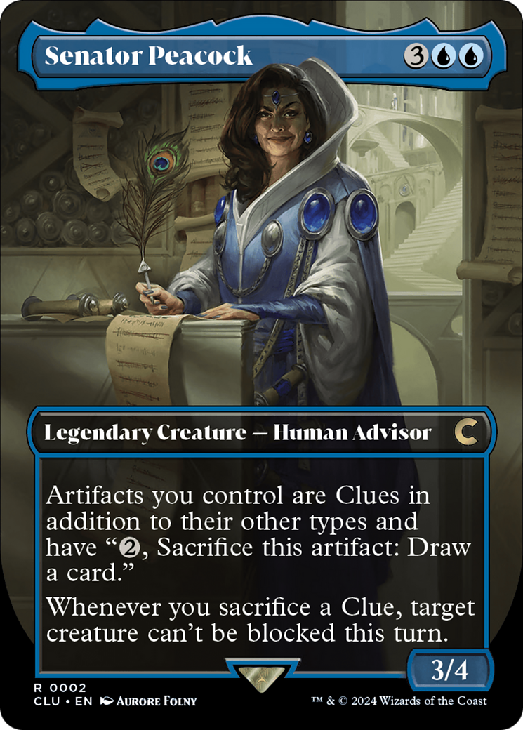 Senator Peacock (Borderless) [Ravnica: Clue Edition] | Gear Gaming Bentonville