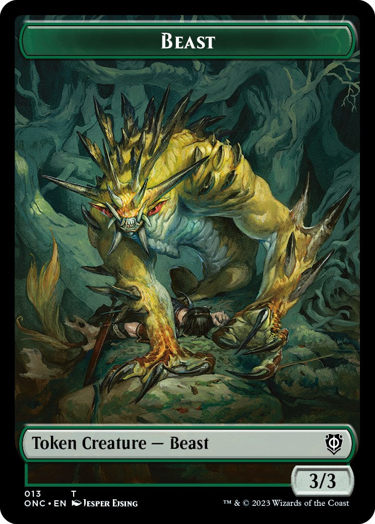 Poison Counter // Beast Double-Sided Token [Phyrexia: All Will Be One Commander Tokens] | Gear Gaming Bentonville