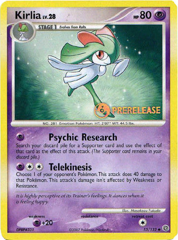 Kirlia (53/132) (Prerelease Promo) [Diamond & Pearl: Black Star Promos] | Gear Gaming Bentonville