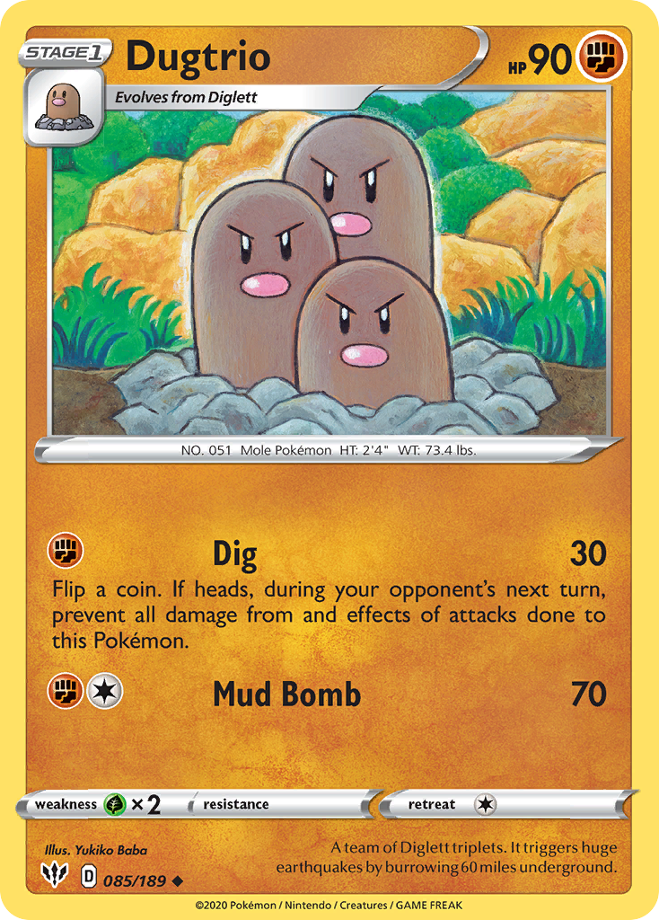 Dugtrio (085/189) [Sword & Shield: Darkness Ablaze] | Gear Gaming Bentonville