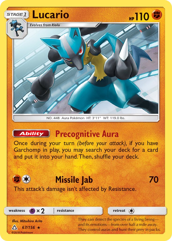 Lucario (67/156) (Theme Deck Exclusive) [Sun & Moon: Ultra Prism] | Gear Gaming Bentonville