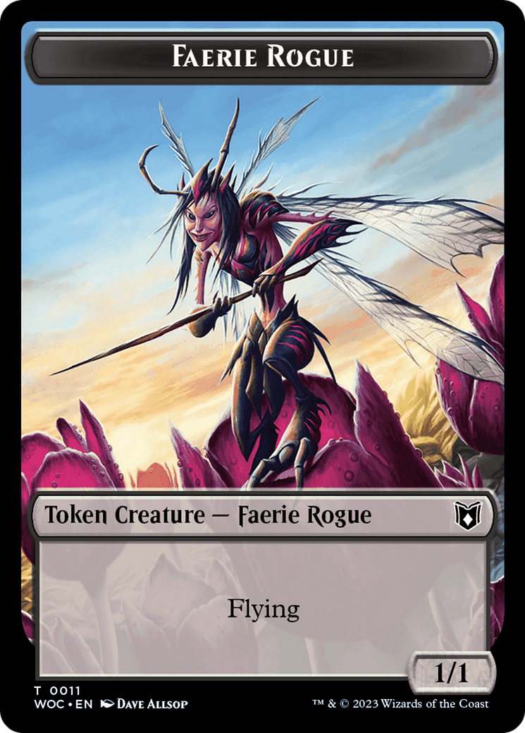 Faerie Rogue // Pirate (0011) Double-Sided Token [Wilds of Eldraine Commander Tokens] | Gear Gaming Bentonville