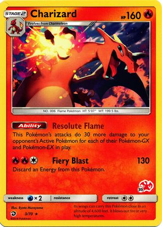 Charizard (3/70) (Charizard Stamp #39) [Battle Academy 2020] | Gear Gaming Bentonville