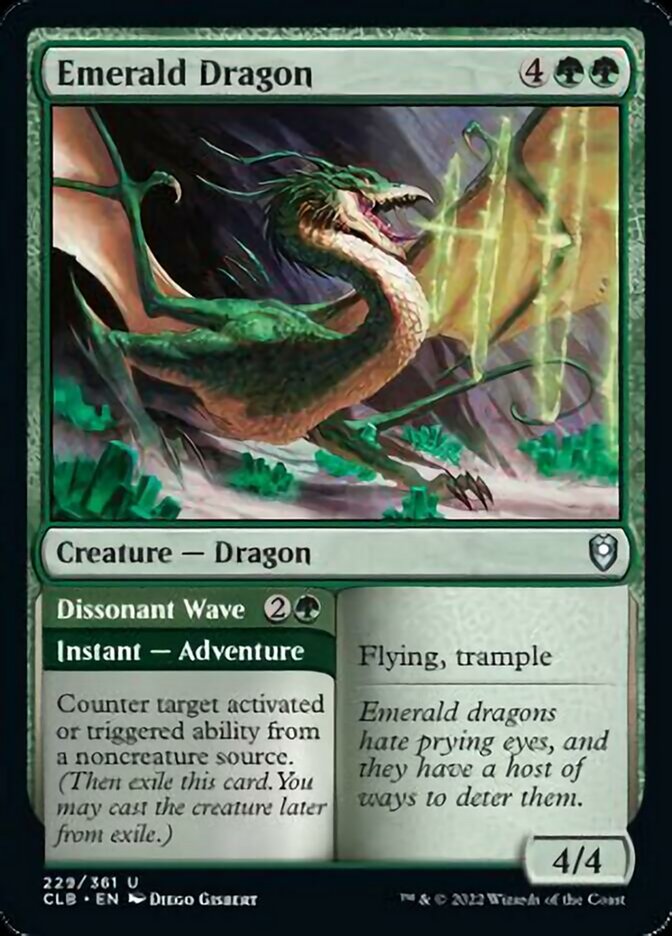 Emerald Dragon // Dissonant Wave [Commander Legends: Battle for Baldur's Gate] | Gear Gaming Bentonville